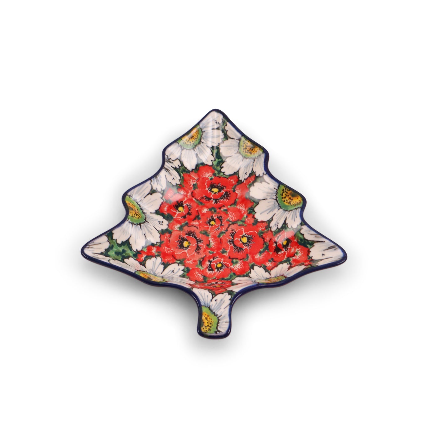 8"x7" Tree Dish .Pattern: Scarlet Poppy