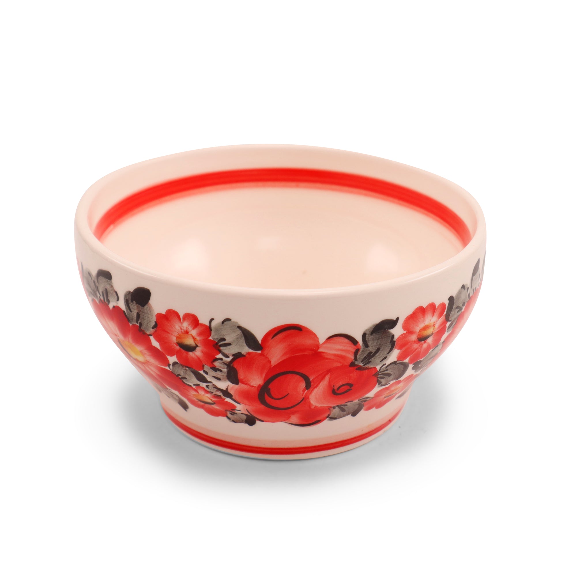 5.5" Pedestal Bowl 2Q. Pattern: Red