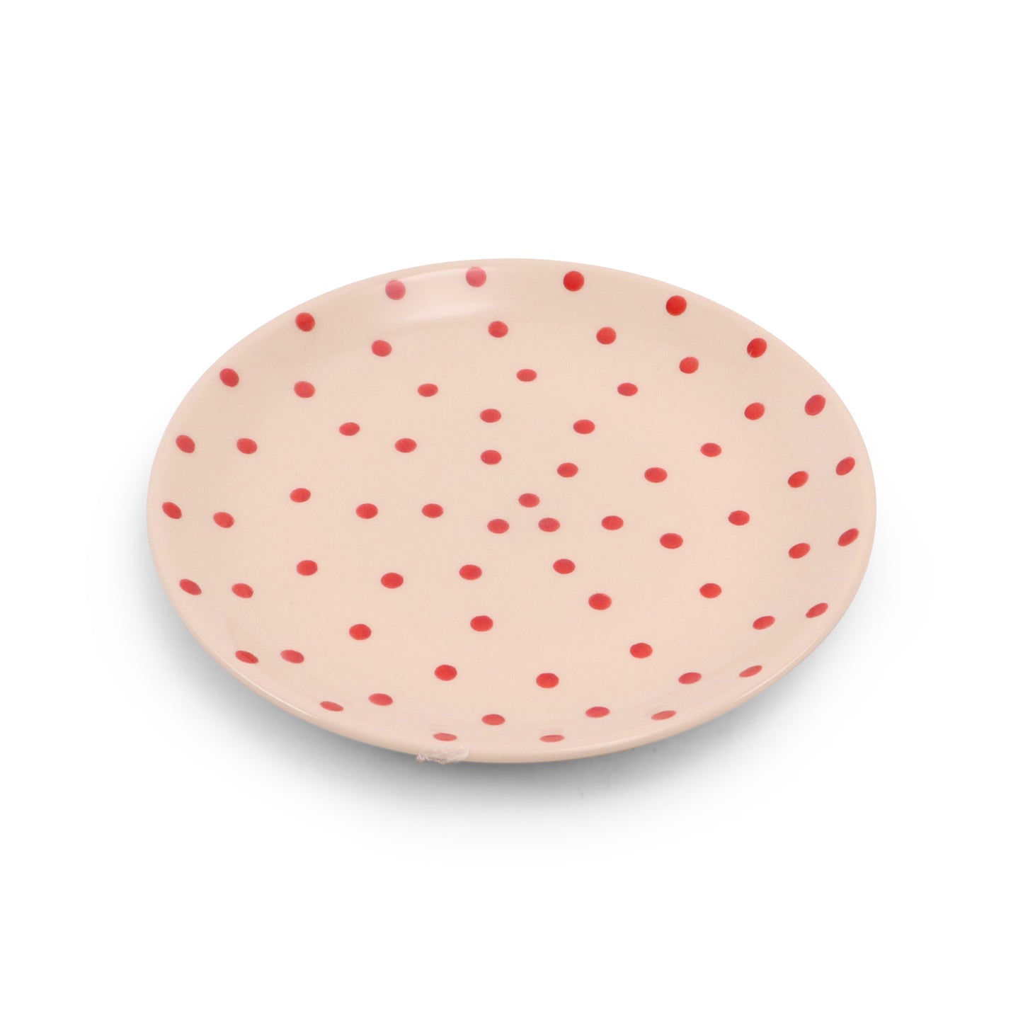 7.5" Dessert Plate Pattern: Red Polka Dot