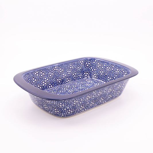 13"x9"x3" Rectangular Baker with Lip. Pattern: Rip Tide