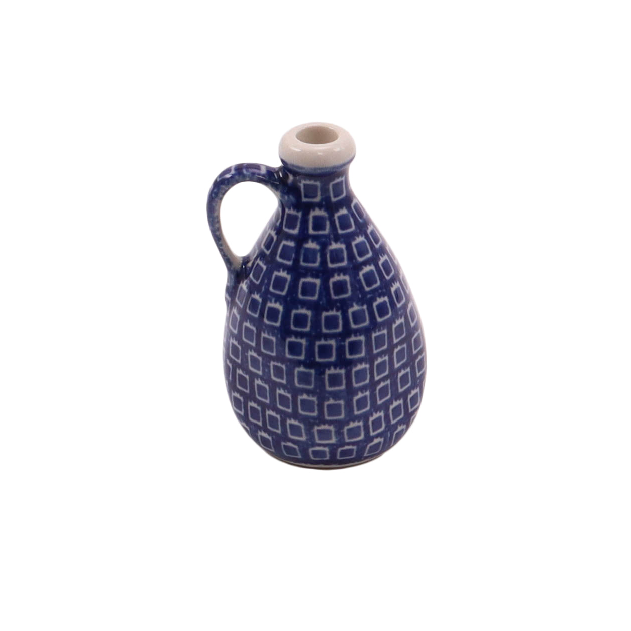 3" Wide Vase. Pattern: Blue Tiles