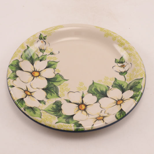 11.5" Platter. Pattern: White Flowers