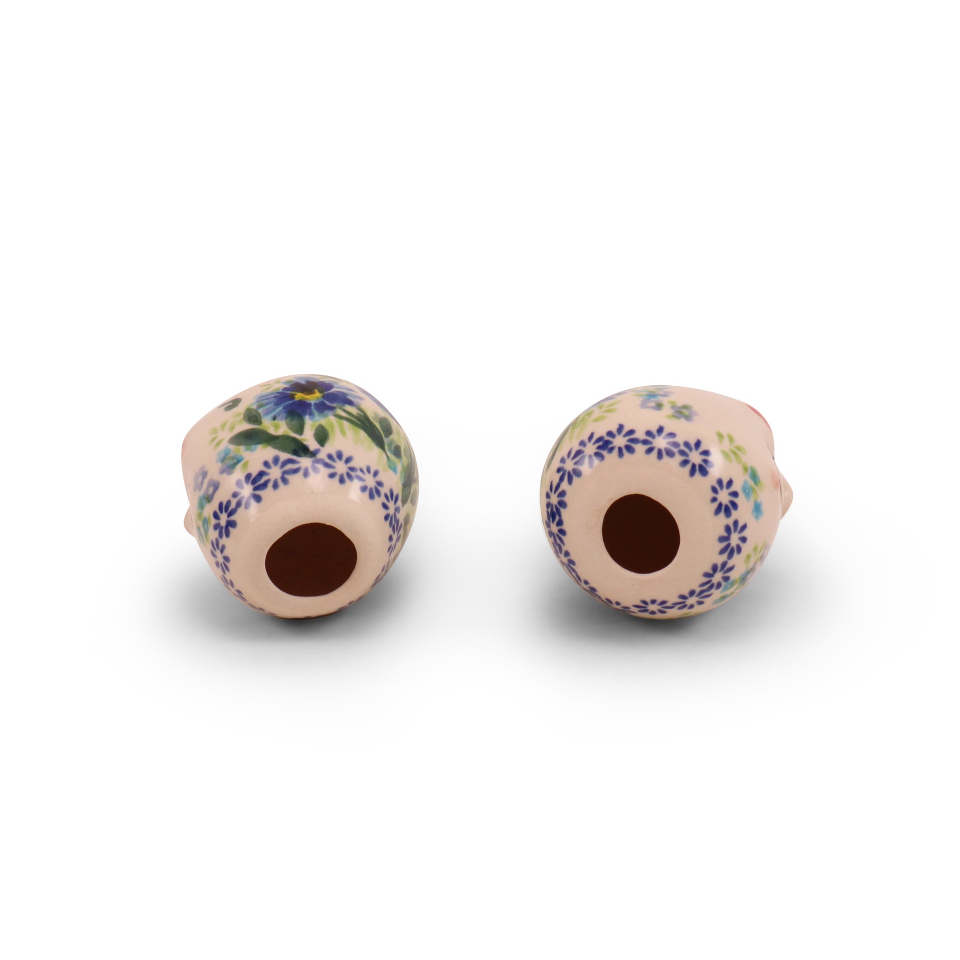 3" Egg Friend Figurine C Set of 2. Pattern: Cornflower