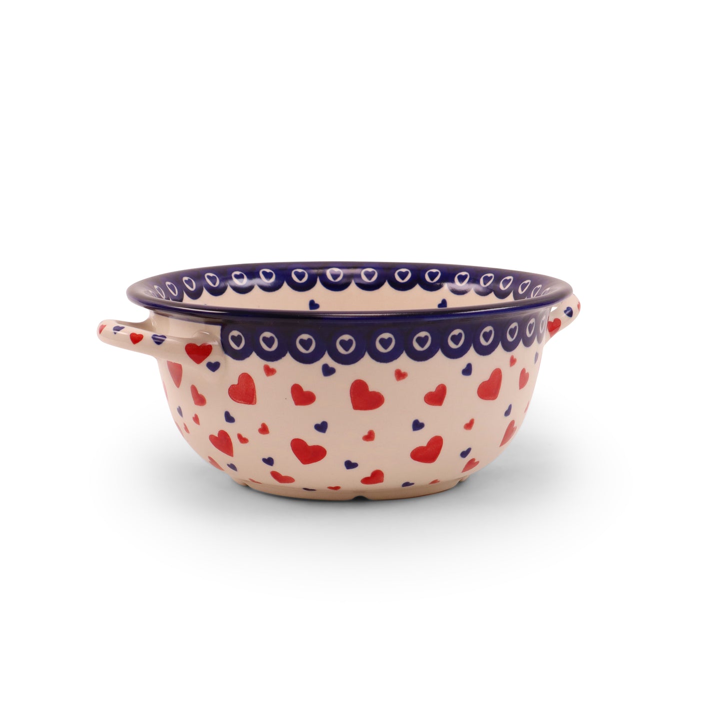 8.5"x4" Deep Bowl with Handles. Pattern: 0201