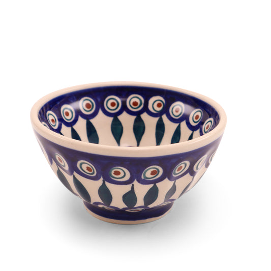 5.25"x3" Scallop Bowl 2Q. Pattern: Modern Peacock