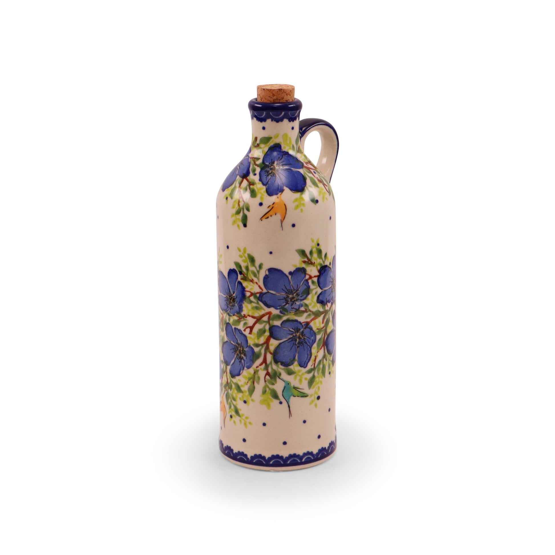 Oil Bottle 17oz. Pattern: Sapphire Blossom