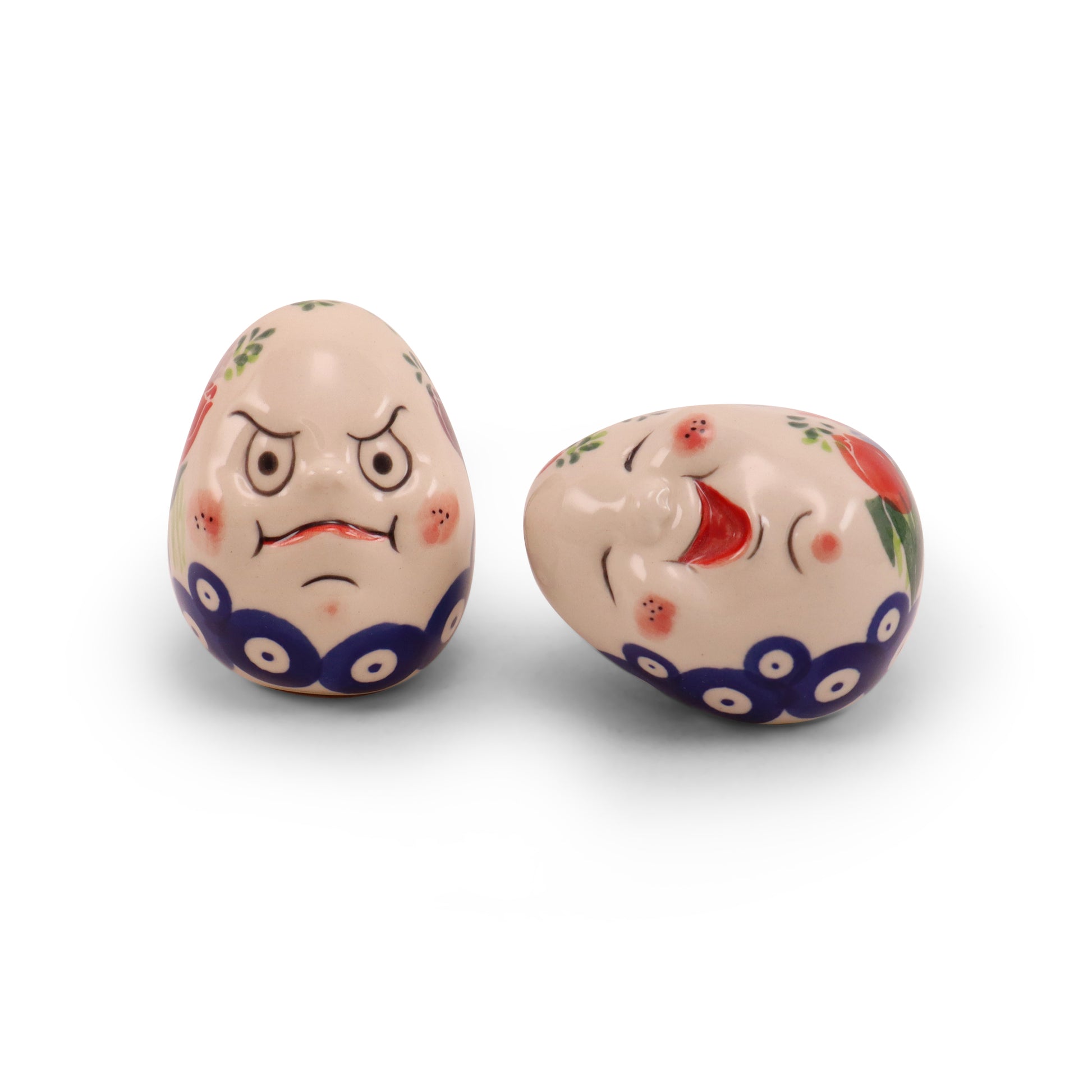 3" Egg Friends Figurine A Set of 2. Pattern: Tulip Time