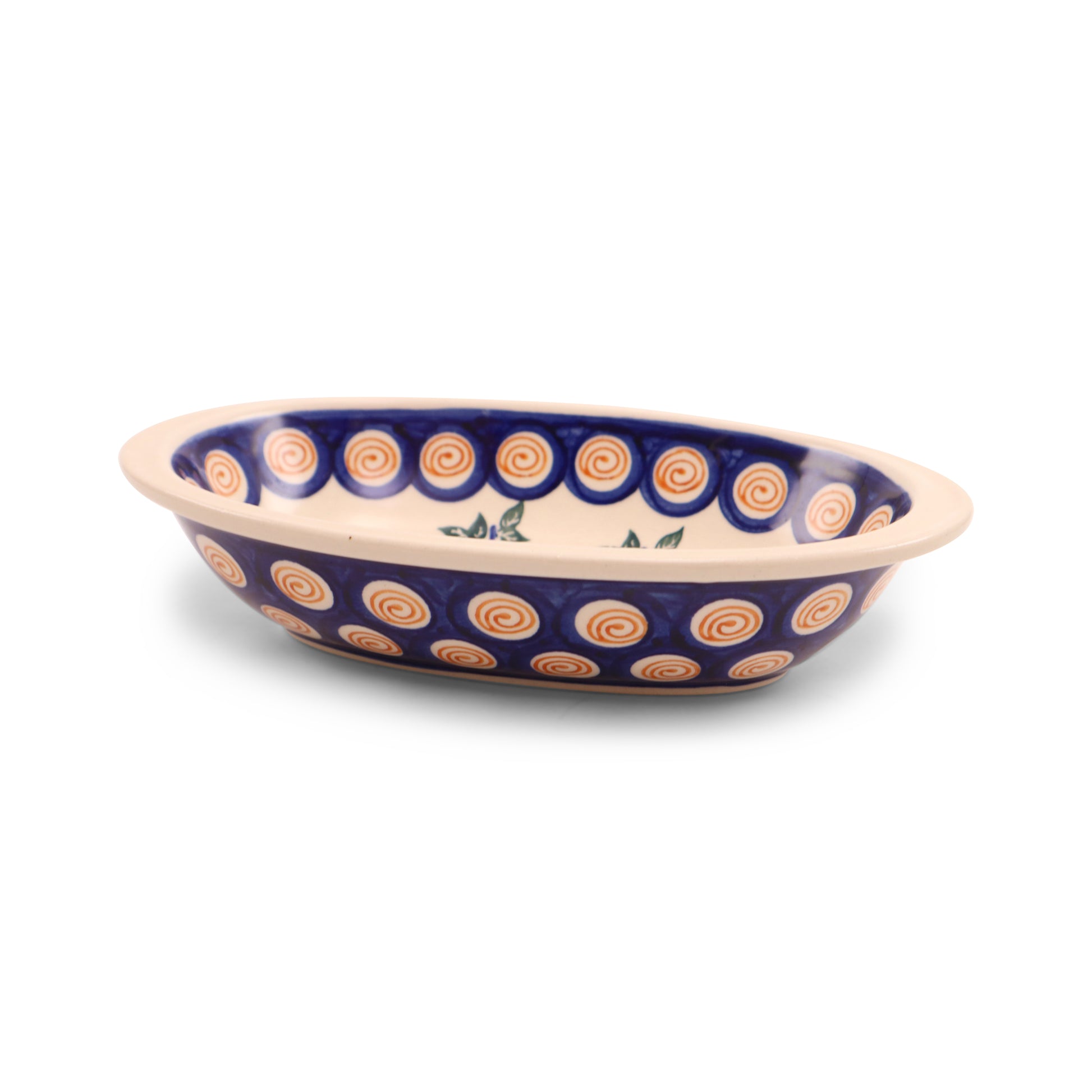 4.5"x8"x2" Oval Baker. Pattern: Grapes