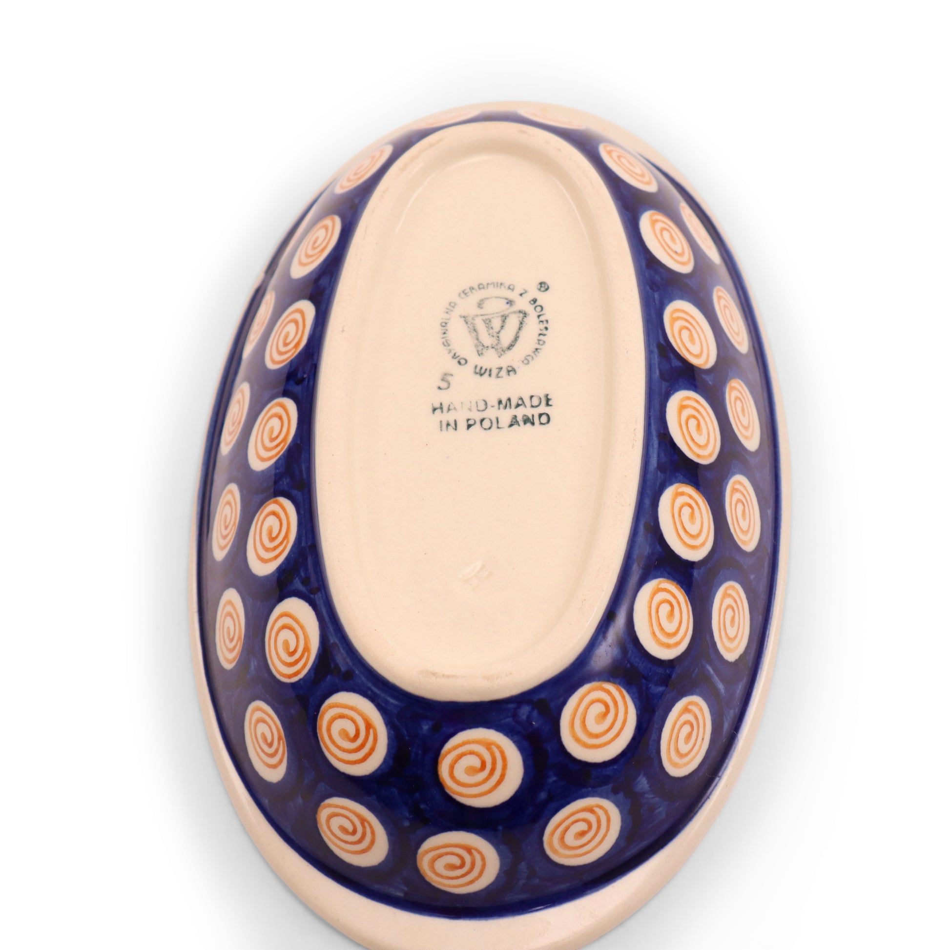 4.5"x8"x2" Oval Baker. Pattern: Grapes