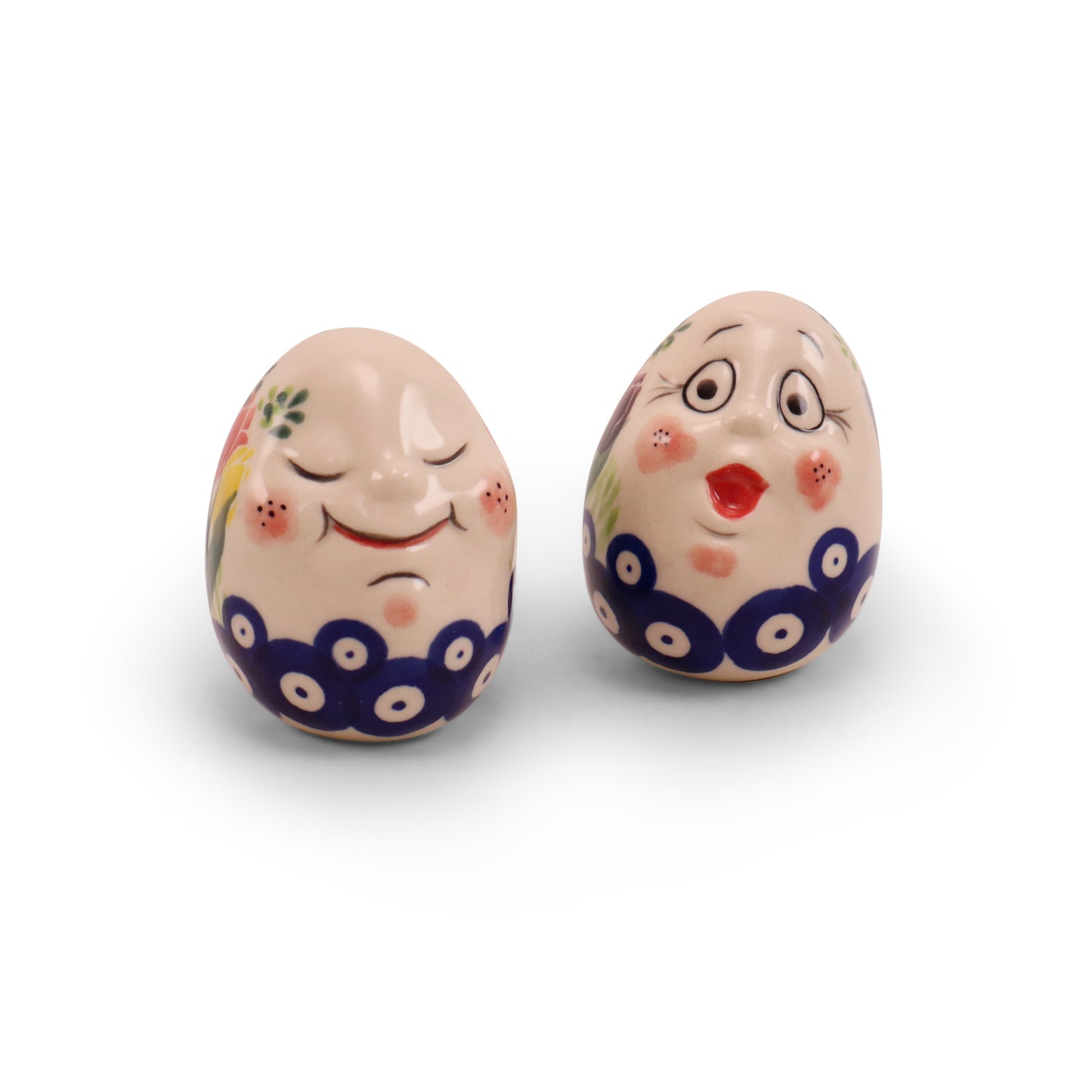 3" Egg Friend Figurine B Set of 2. Pattern: Tulip Time