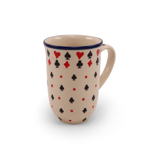 17oz Bistro Mug. Pattern: Suits