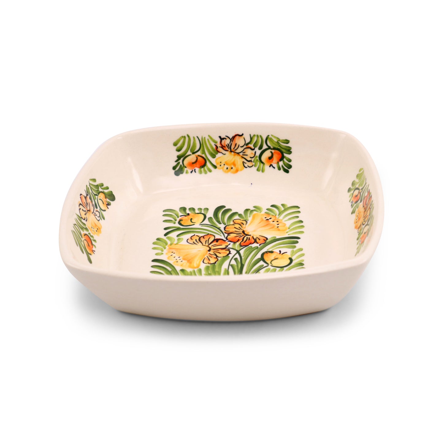 8"x8" Square Bowl 2Q. Pattern: Daffodil