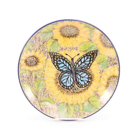 10.5" LE Dinner Plate. Pattern: Sunflower Butterfly