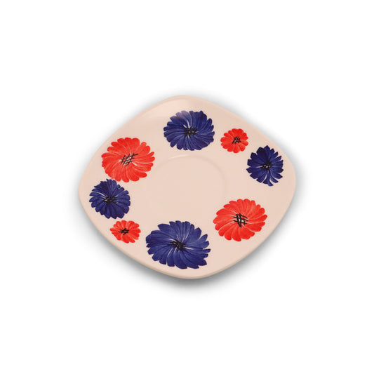 5.5" Square Coaster. Pattern: Red and Blue