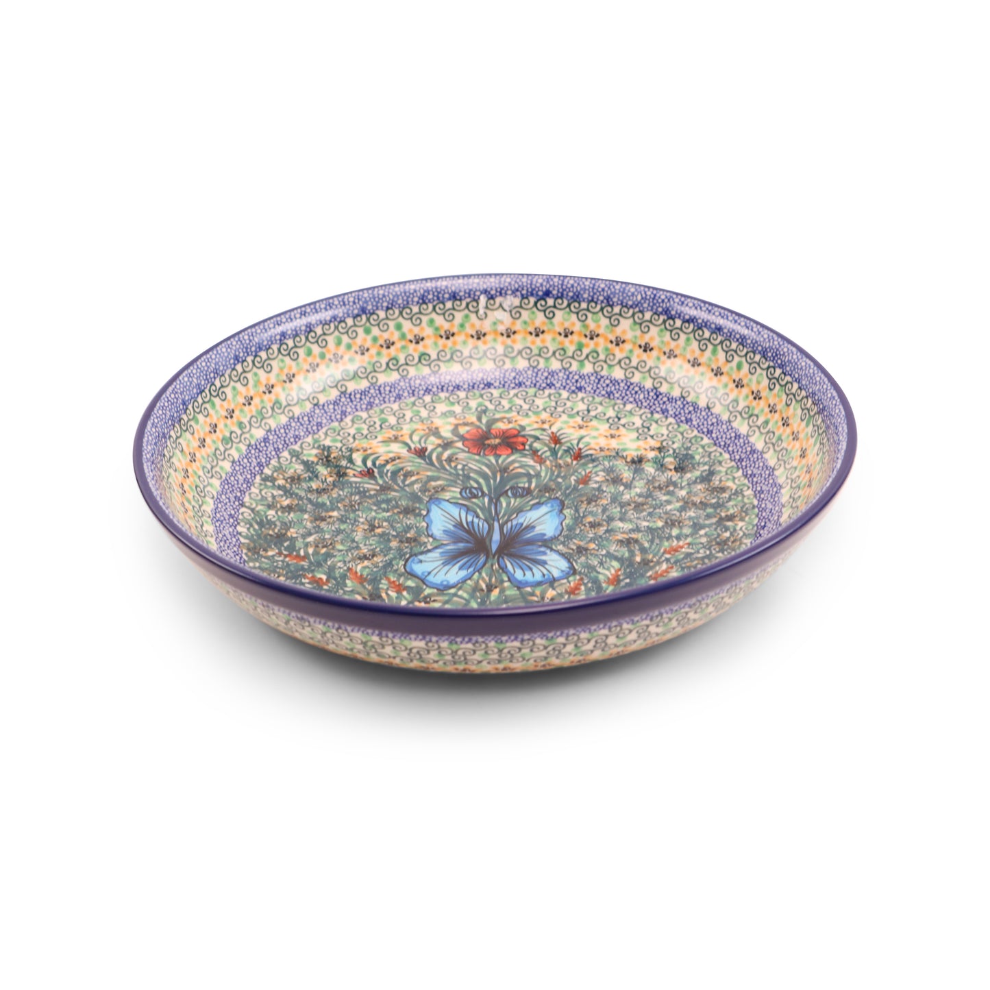 12.5"x2.5" Round Shallow Bowl .Pattern: Garden Symphony
