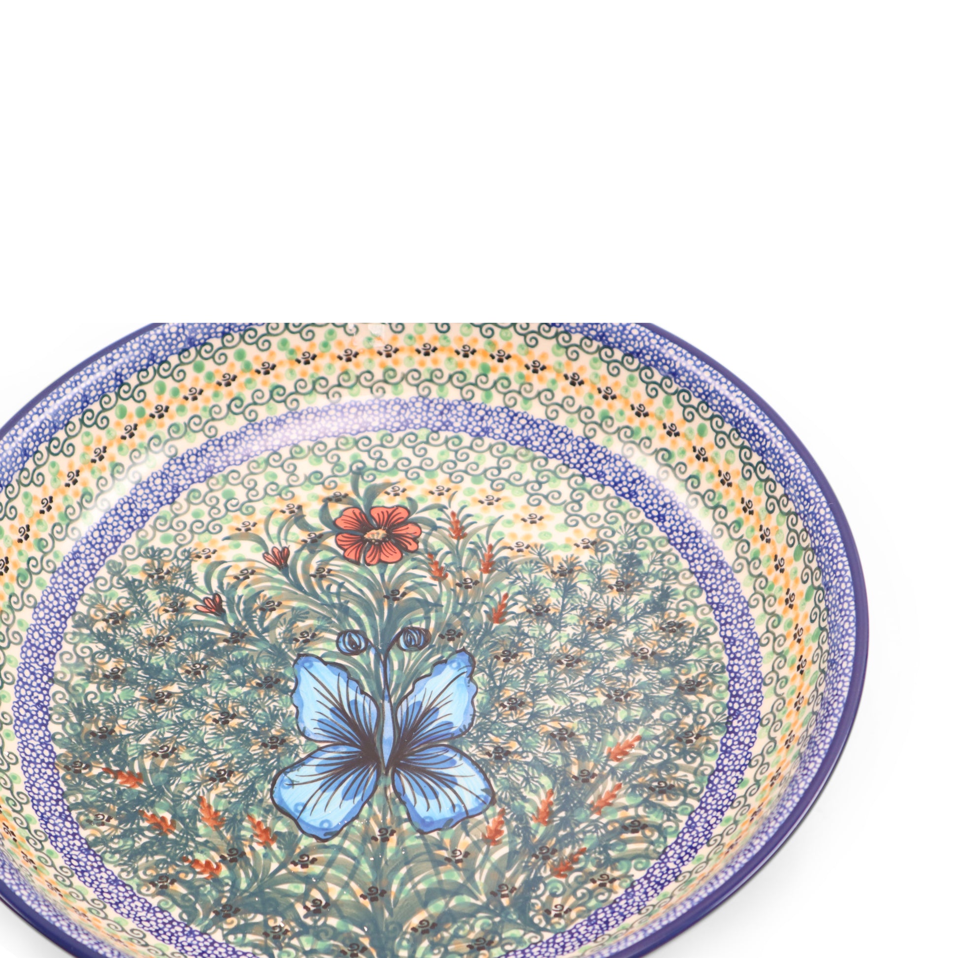 12.5"x2.5" Round Shallow Bowl .Pattern: Garden Symphony