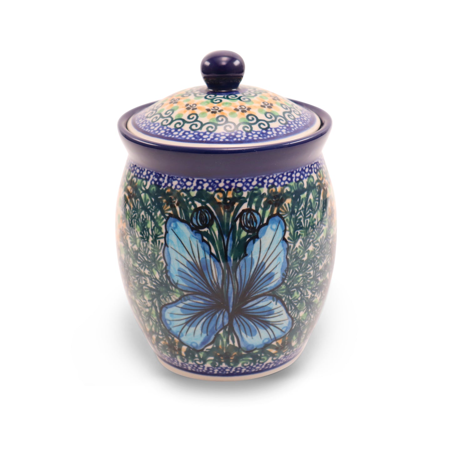 1L Covered Container .Pattern: Garden Symphony