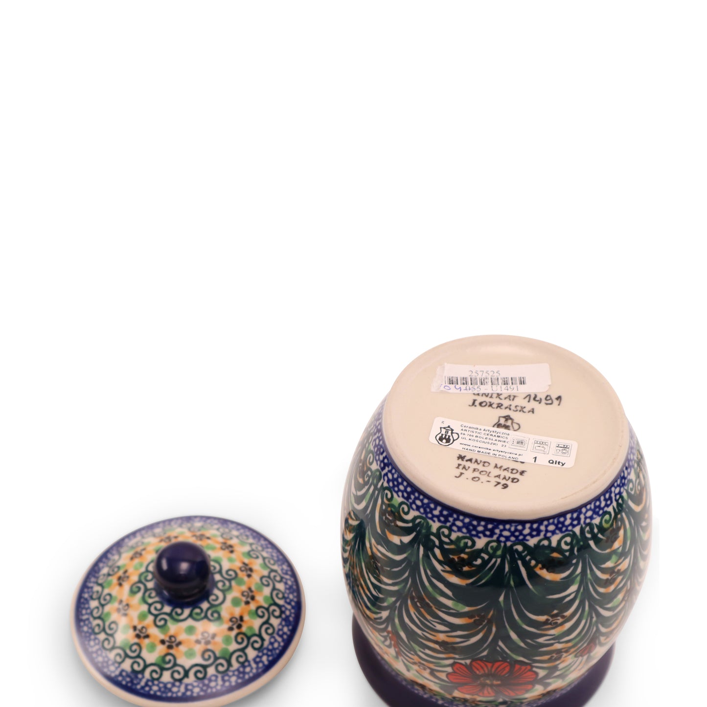 1L Covered Container .Pattern: Garden Symphony