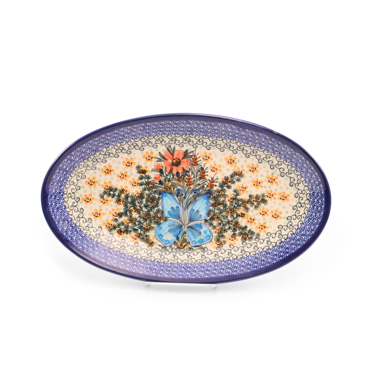14.5"x9" Oval Platter .Pattern: Garden Symphony