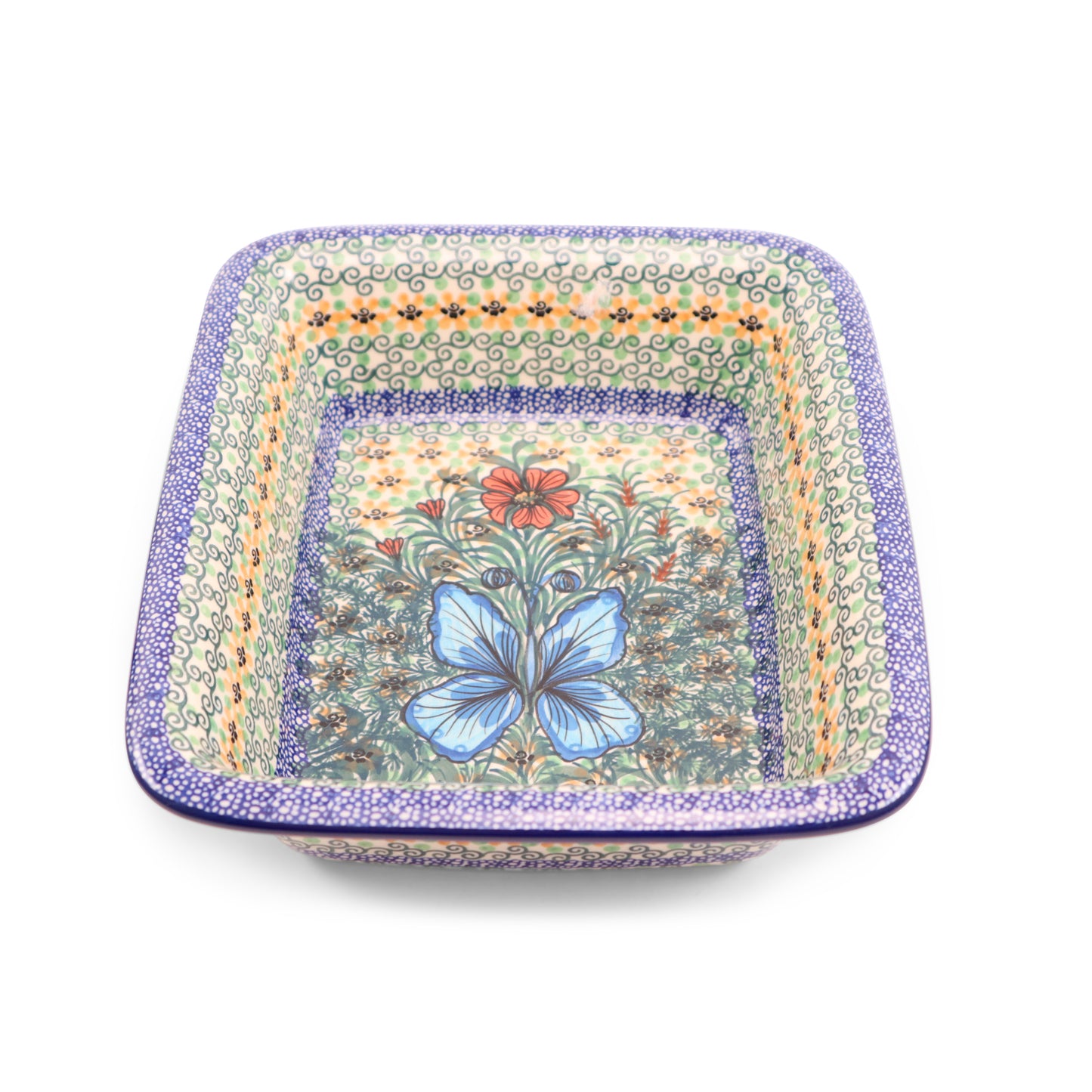 11"x9"x2.5" Rectangular Baker. Pattern: Garden Symphony