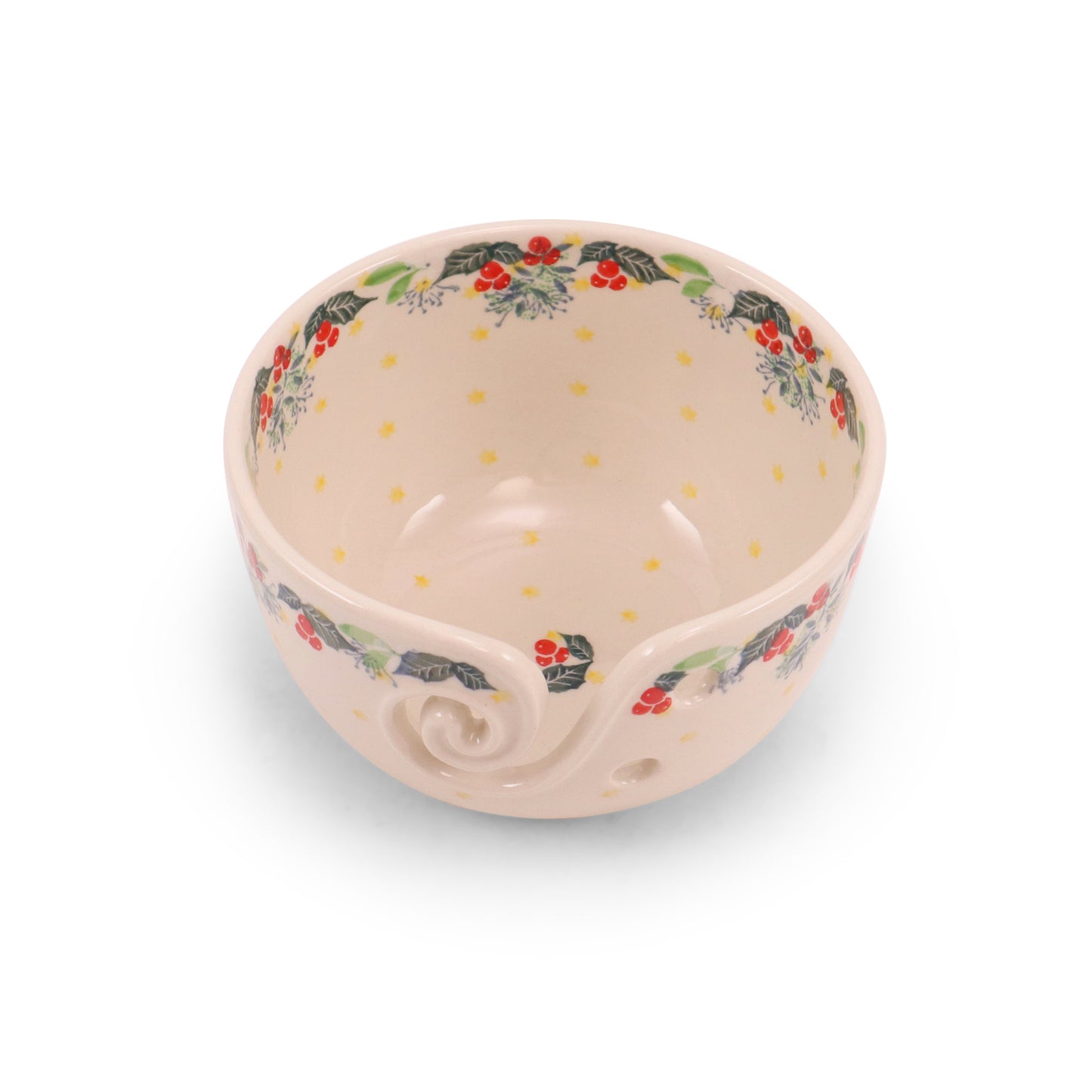 6.5"x4" Yarn Bowl. Pattern: Garland Trim