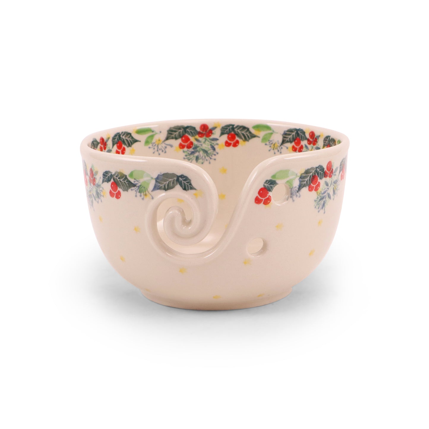 6.5"x4" Yarn Bowl. Pattern: Garland Trim