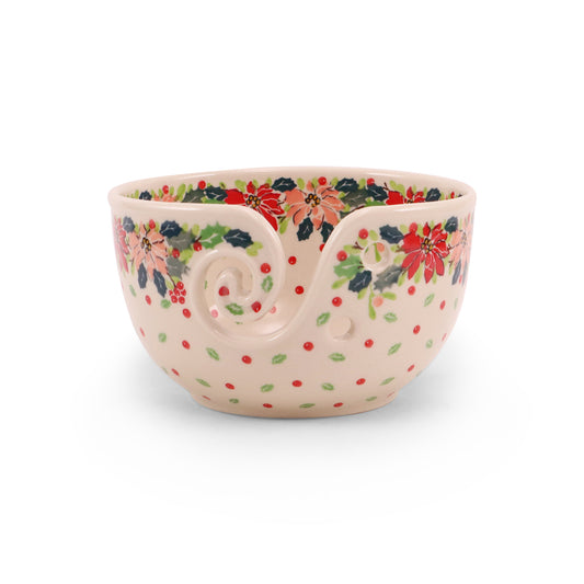 6.5"x4" Yarn Bowl. Pattern: Mistletoe