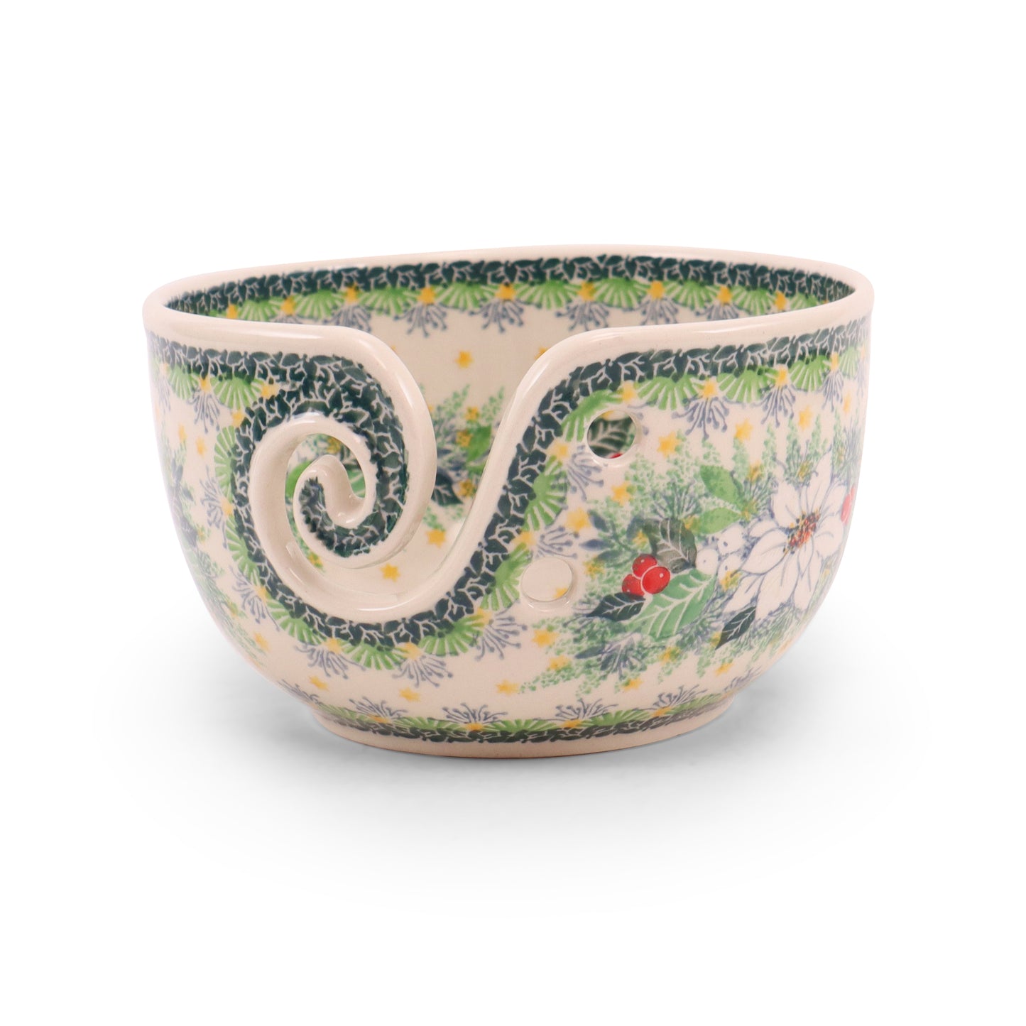 6.5"x4" Yarn Bowl. Pattern: Evergreen
