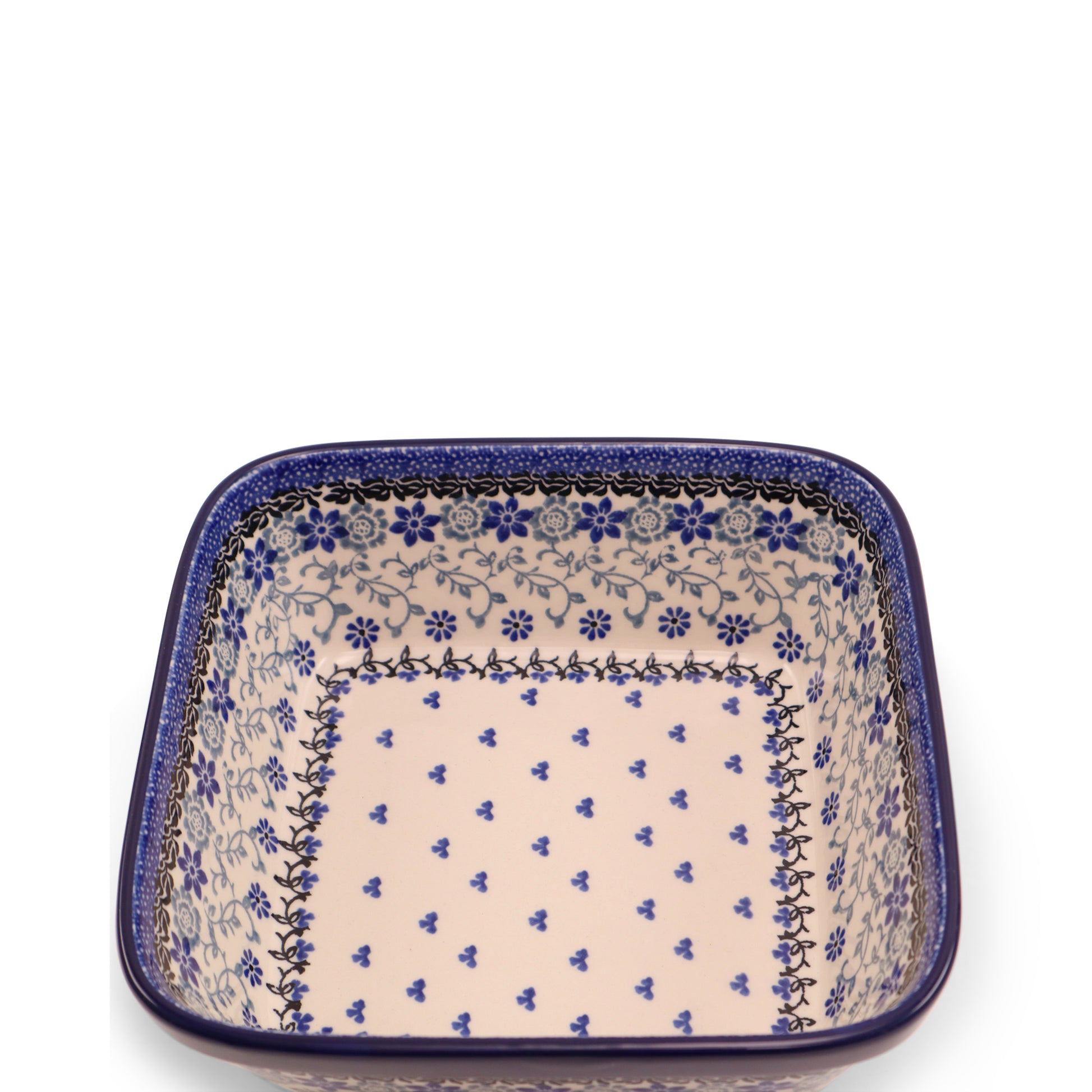 7.5"x7.5"x3" Baker .Pattern: Blue Licorice