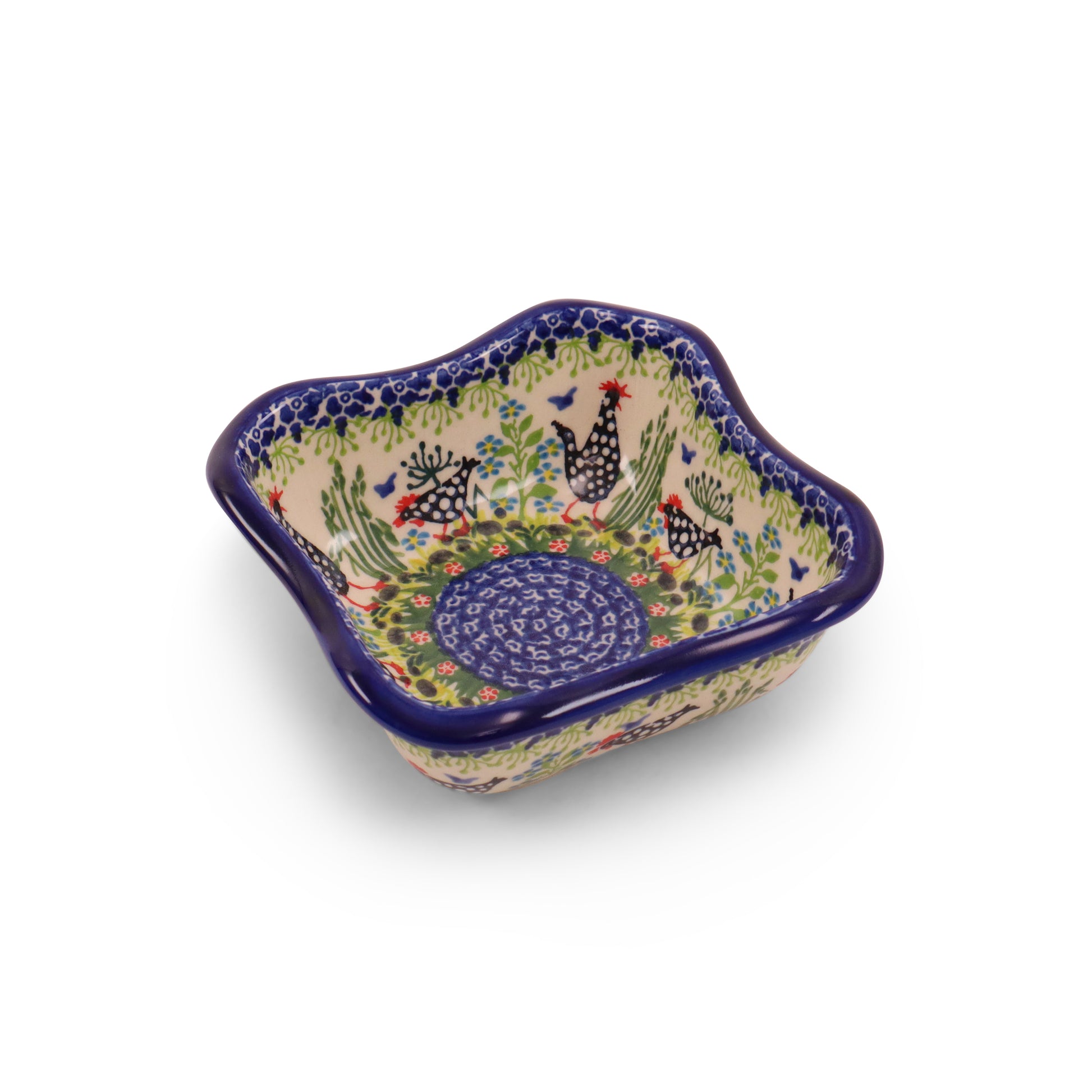 5"x2" Square Dipping Bowl. Pattern: Polish Chicken