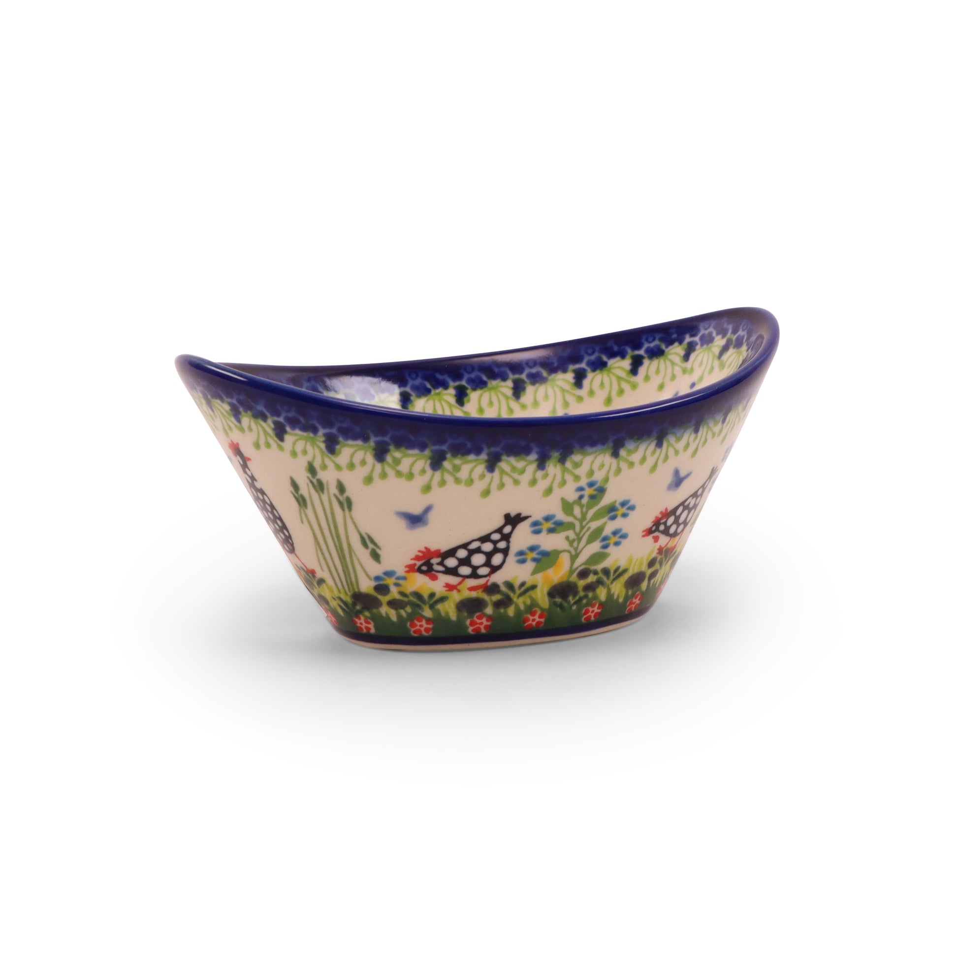 5.5"x4"x2" Tub Bowl. Pattern: Polish Chicken