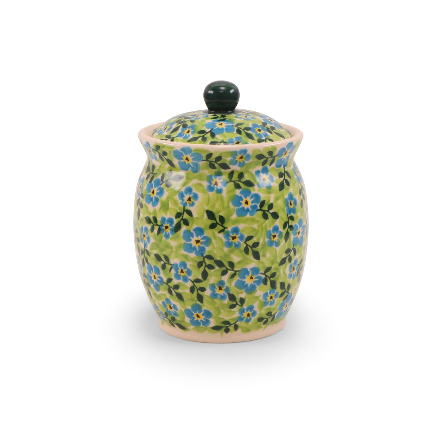 4.5"x5" jar with Lid. Pattern:Green Monster