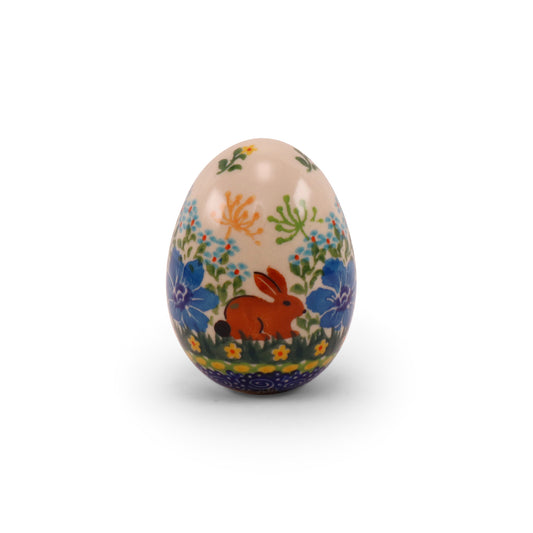 3.5"x2.5" Egg Figurine. Pattern: Bunny Hop