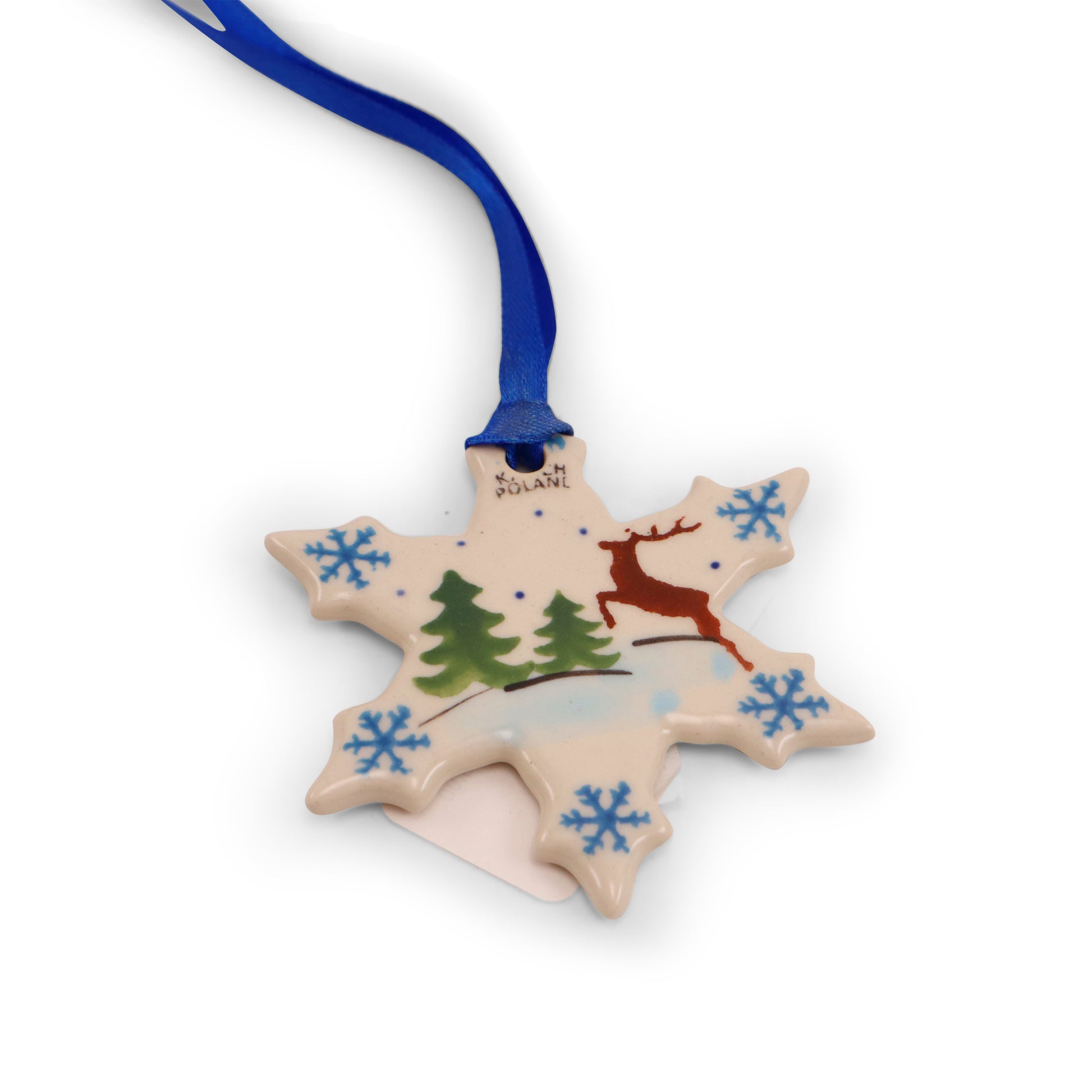 3"x3" Snowflake Ornament .Pattern: Reindeer