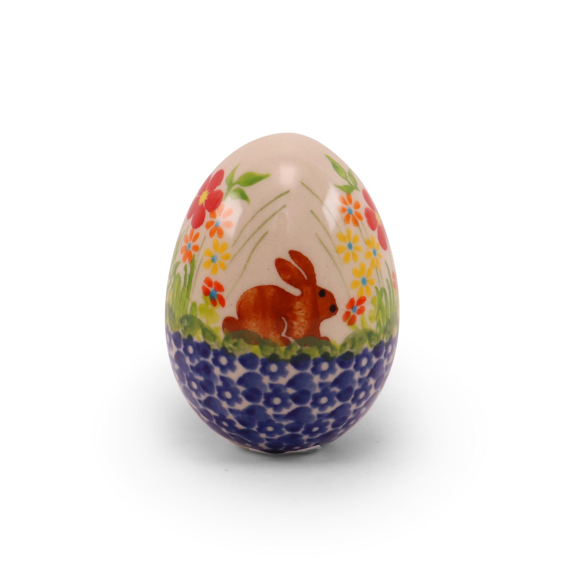 3.5"x2.5" Egg Figurine. Pattern: Baby Bunny Stroll