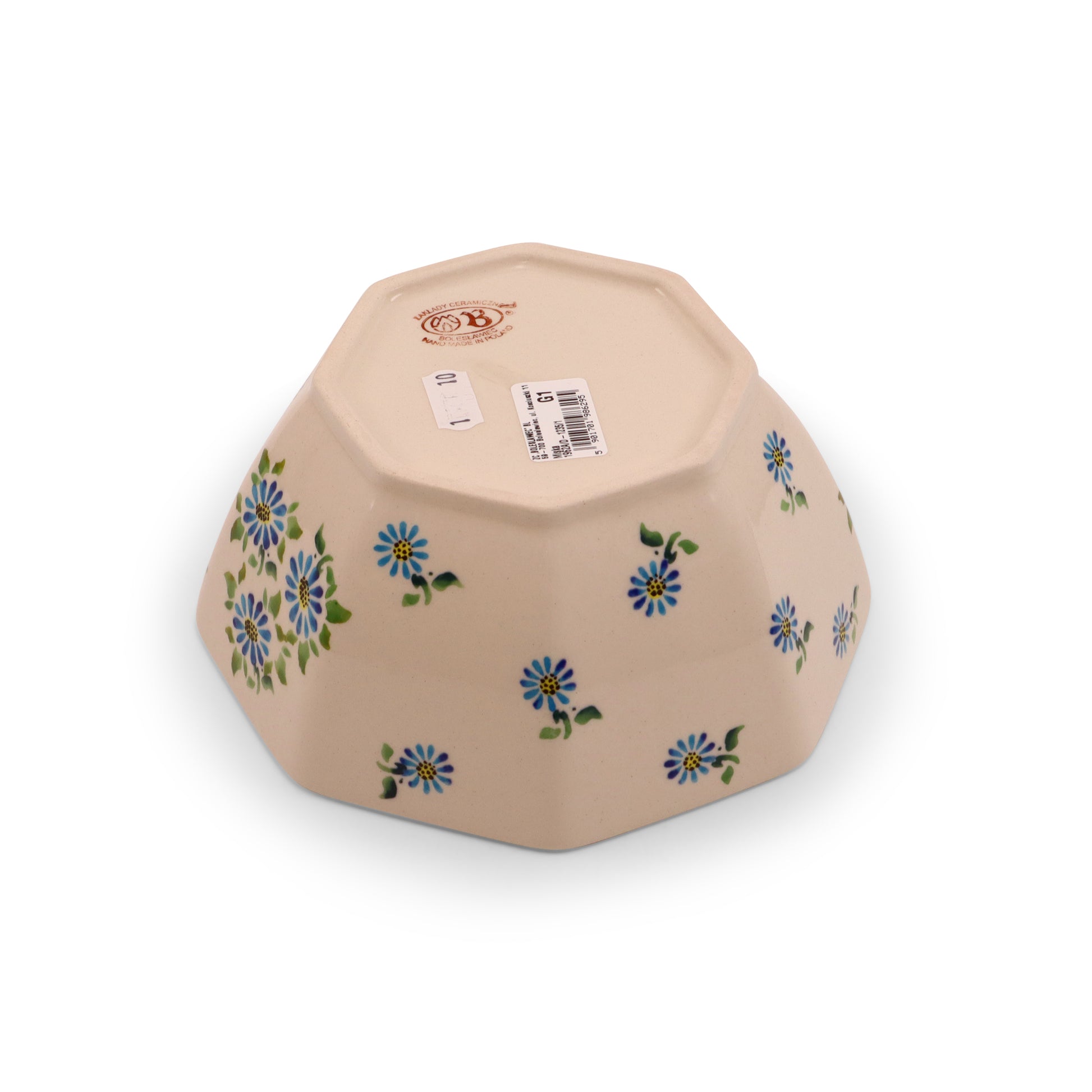 7"x3.5" Octagonal Bowl. Pattern: Morning With Daisy A