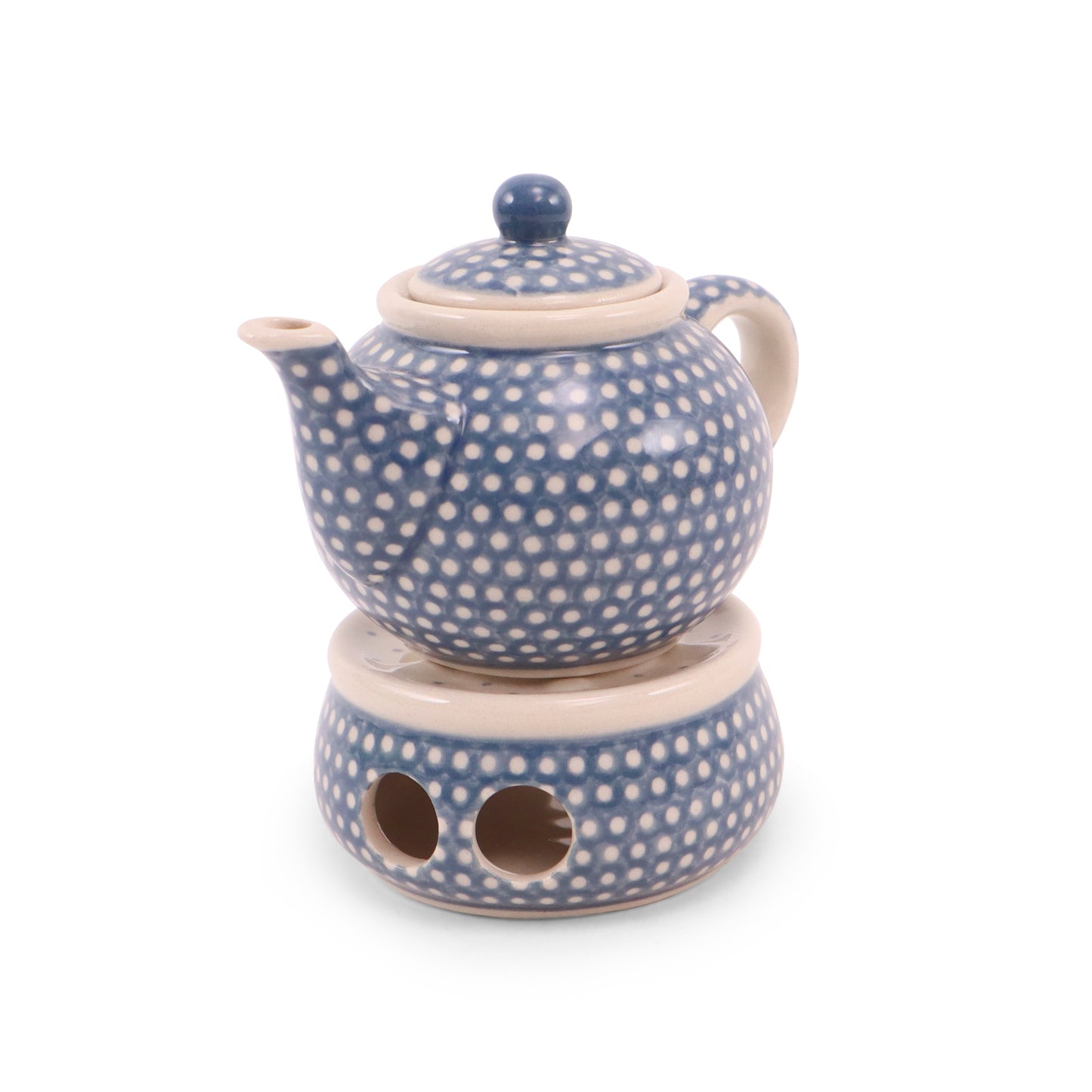 4" Mini Teapot and Warmer. Pattern: Glacier