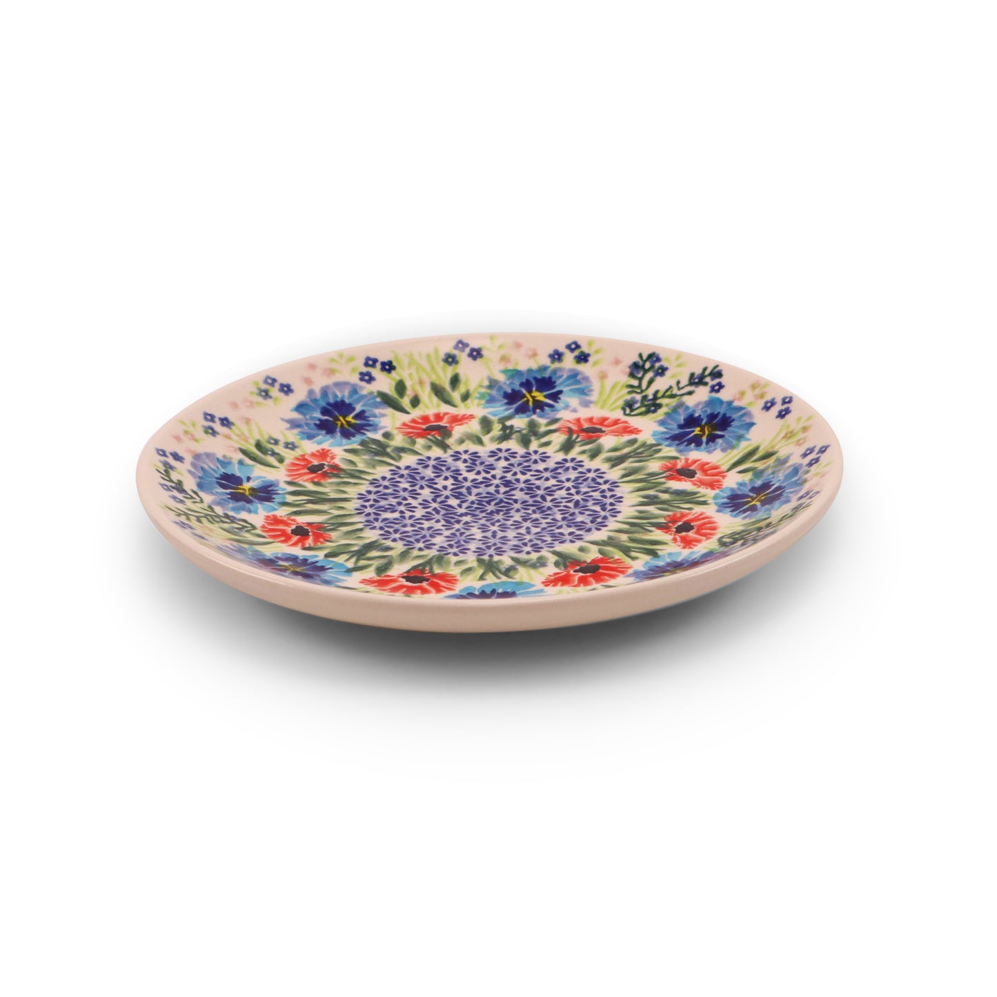 7.5" Dessert Plate. Pattern: Cornflowers