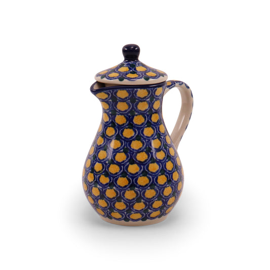 6oz Oil Jug w Lid. Pattern: Lemon Drops