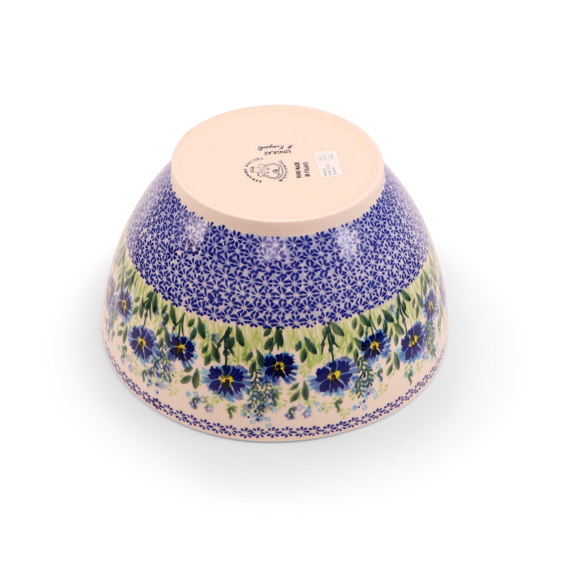 10"x5.5" Round Bowl. Pattern: Cornflower