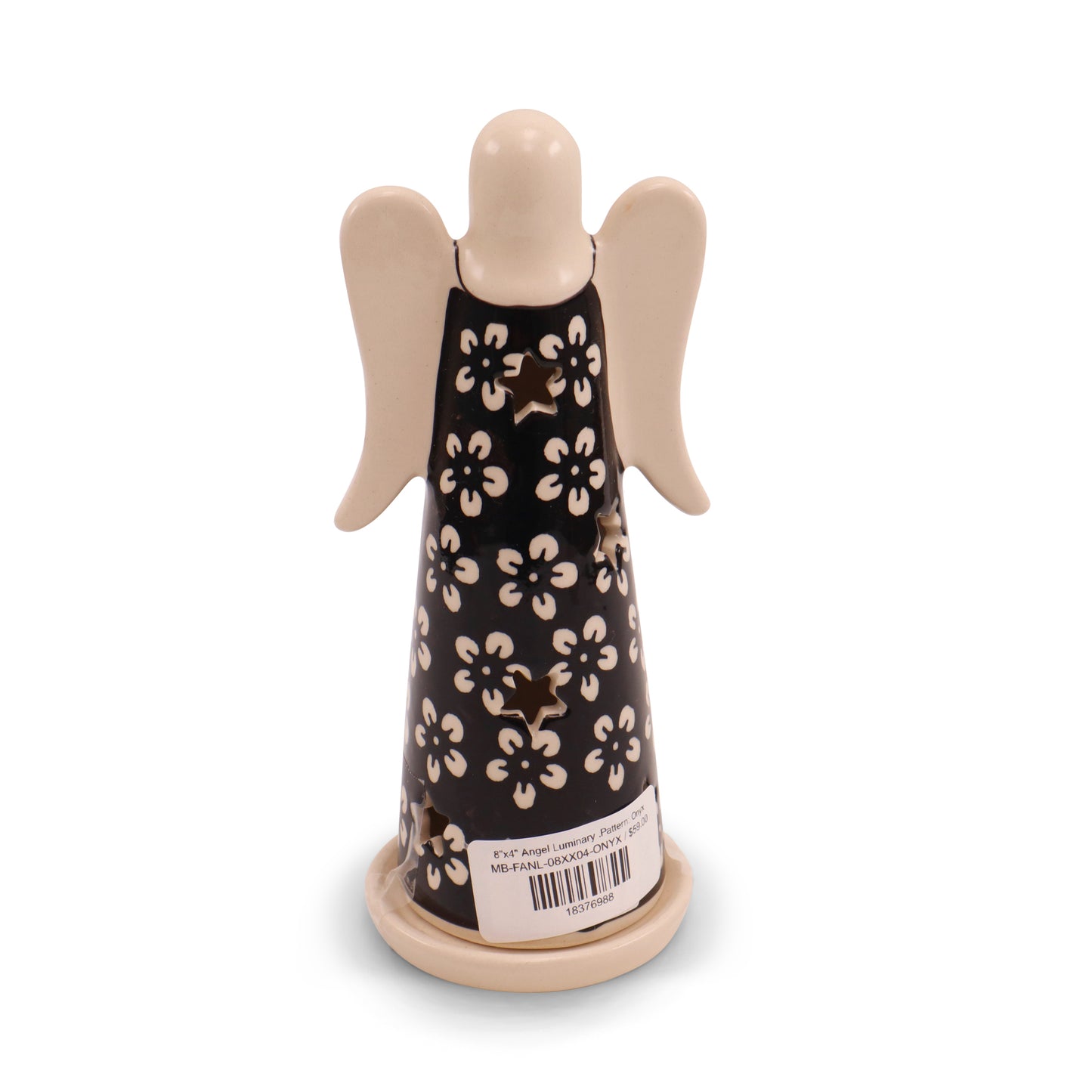 8"x4" Angel Luminary .Pattern: Onyx