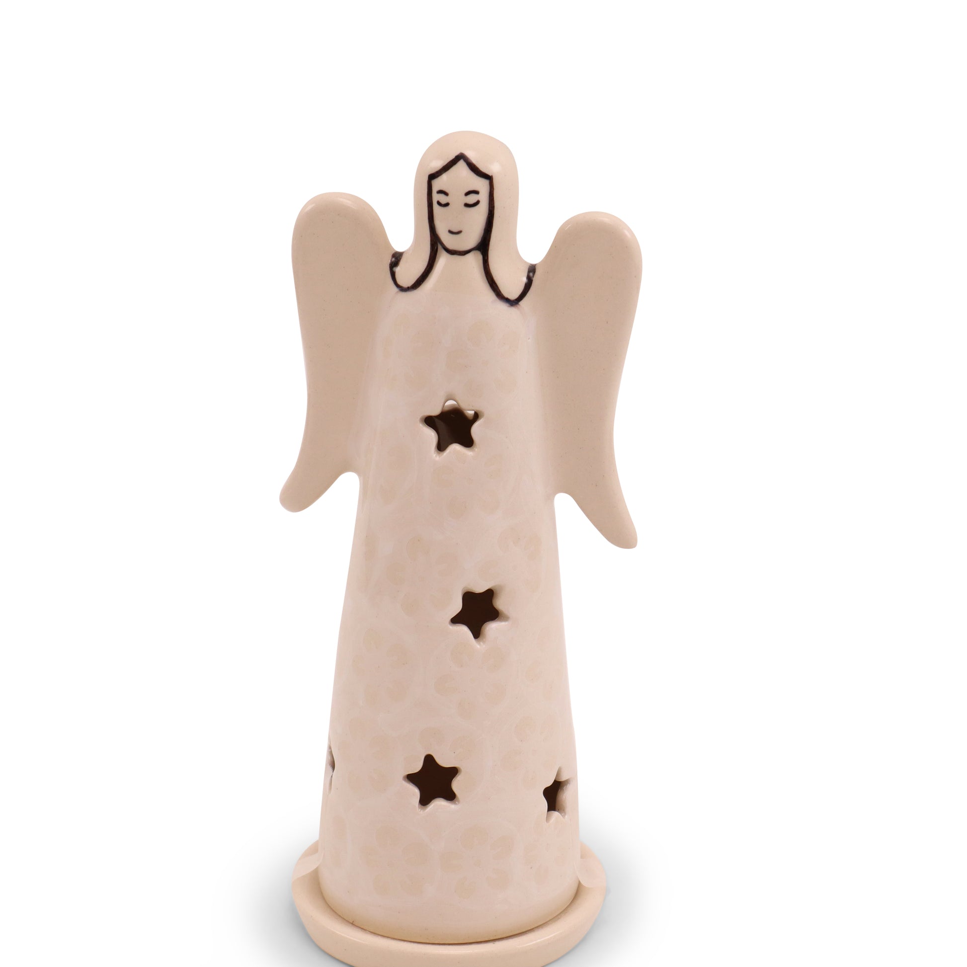8"x4" Angel Luminary .Pattern: White