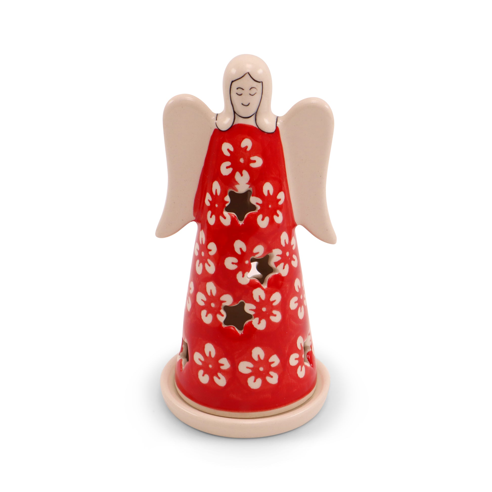6.5"x3" Angel Luminary .Pattern: Red