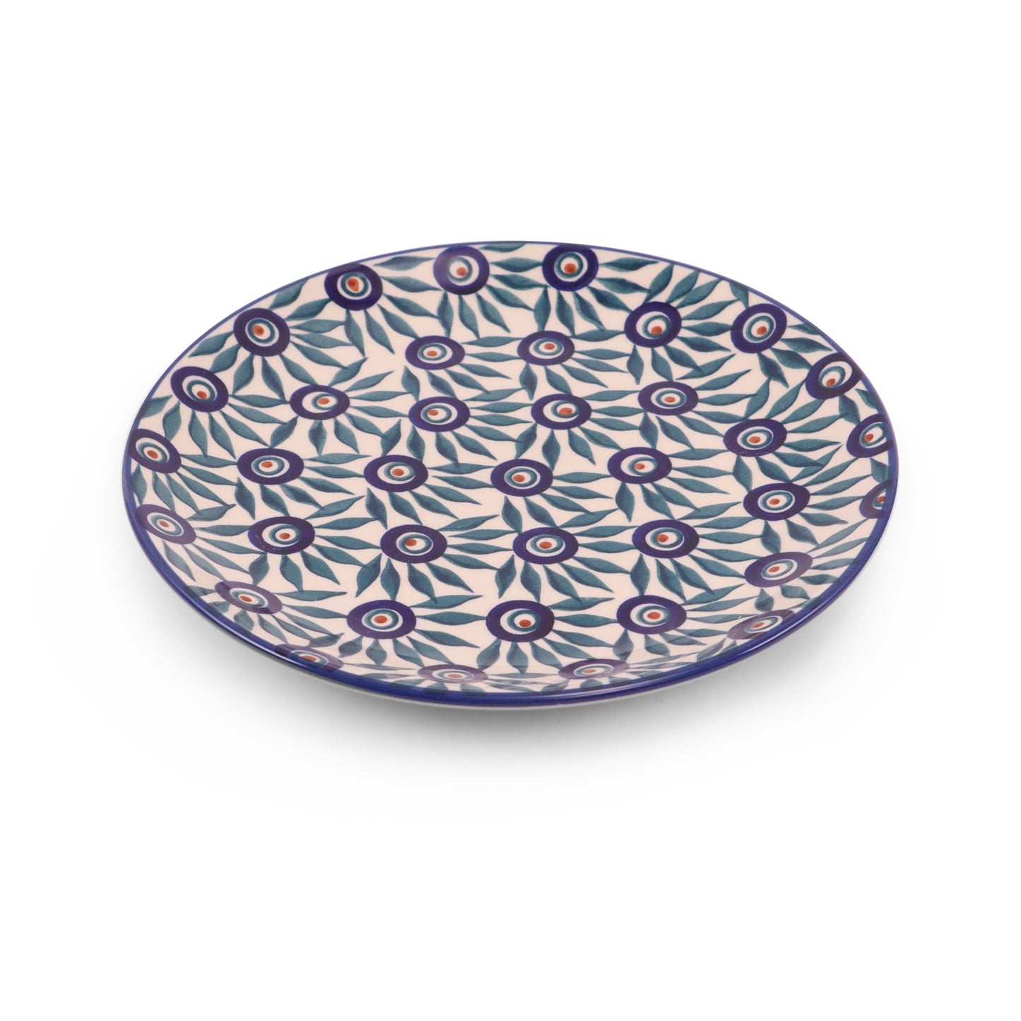 8.5" Plate.  Pattern: Modern Peacock
