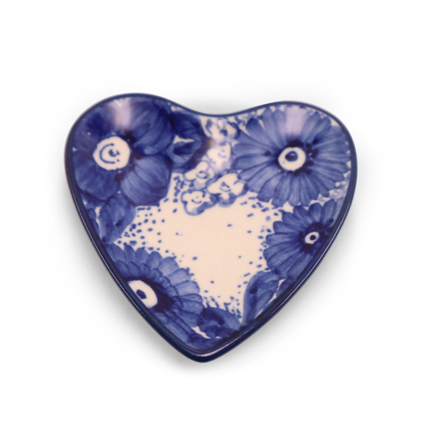 3"x3" Heart Plate. Pattern: Sapphire Splendor