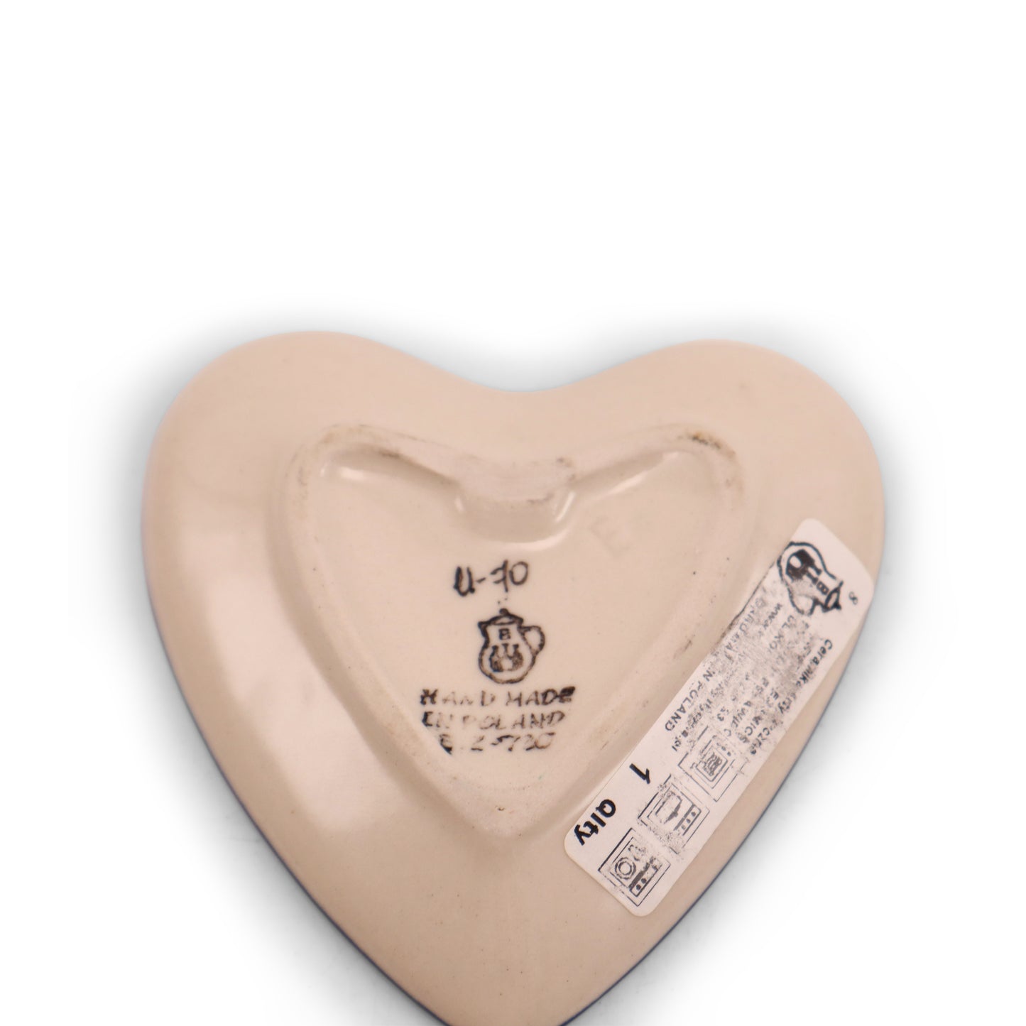 3"x3" Heart Plate. Pattern: Sapphire Splendor