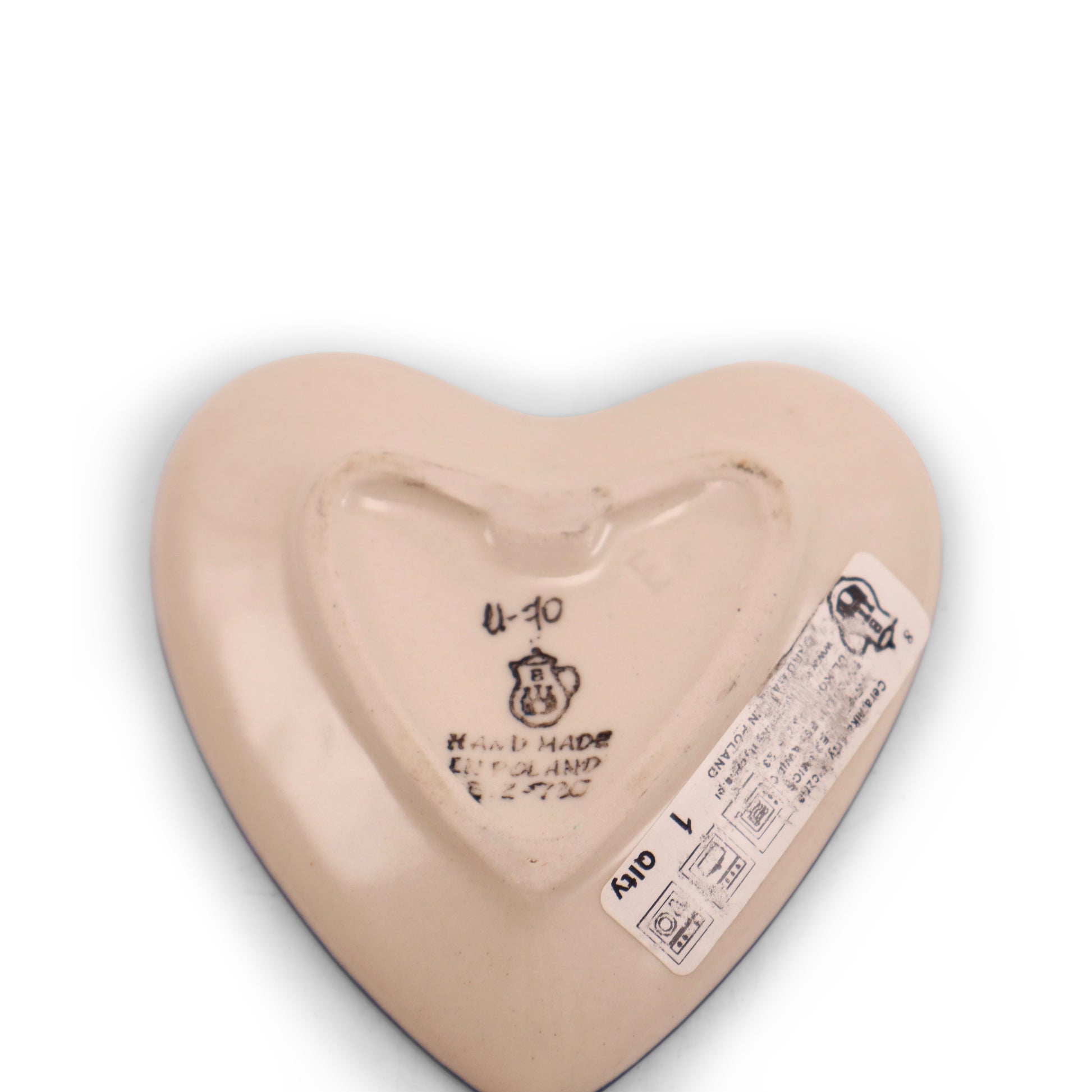 3"x3" Heart Plate. Pattern: Sapphire Splendor