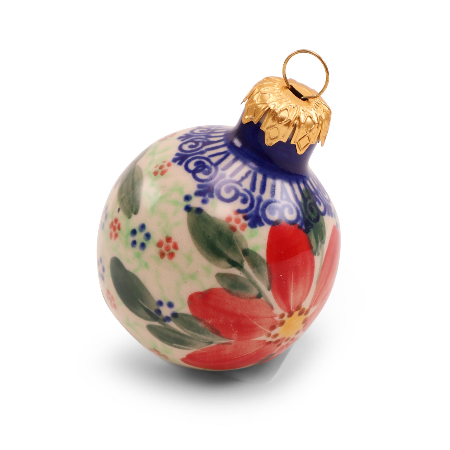 4" Ornament .Pattern: Red Flower