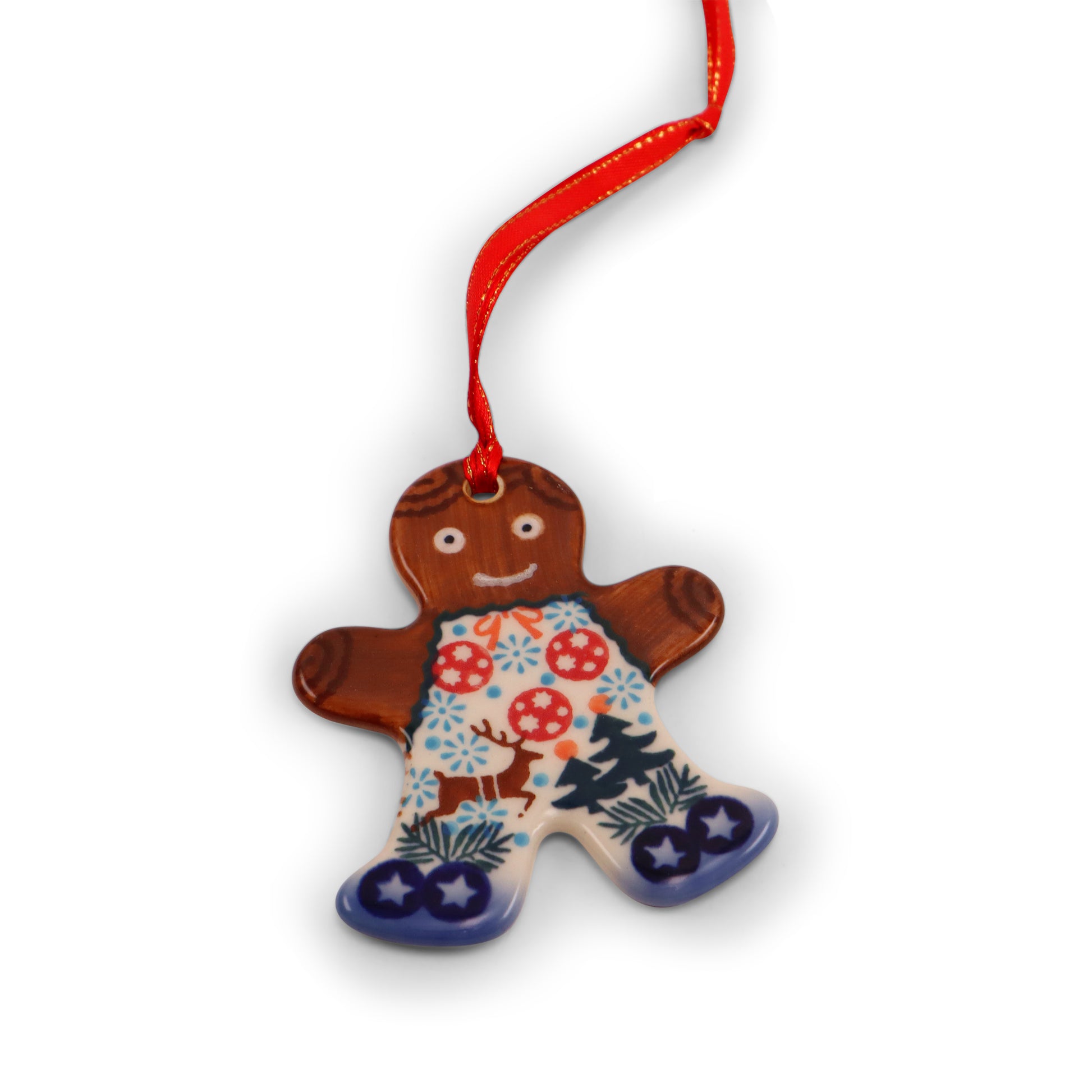 2.5"x3.5" Gingerbread Boy Ornament .Pattern: Reindeer
