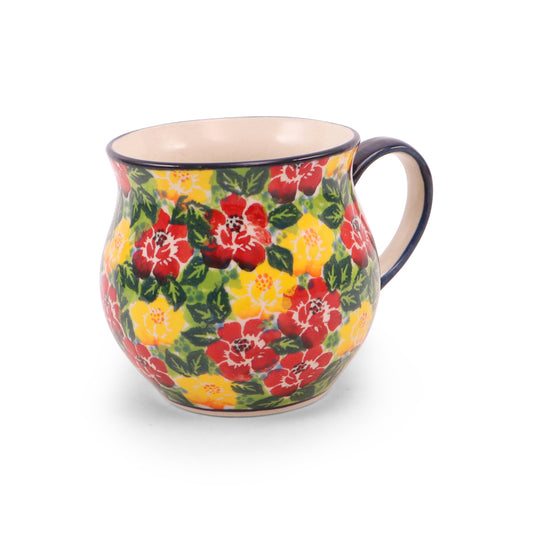 12oz Belly Mug. Pattern: Cheerful Bouquet
